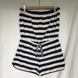 Tommy Hilfiger Strapless Navy Striped Romper